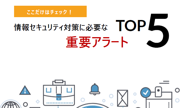 情報セキュリティ対策に必要な重要アラートTOP5