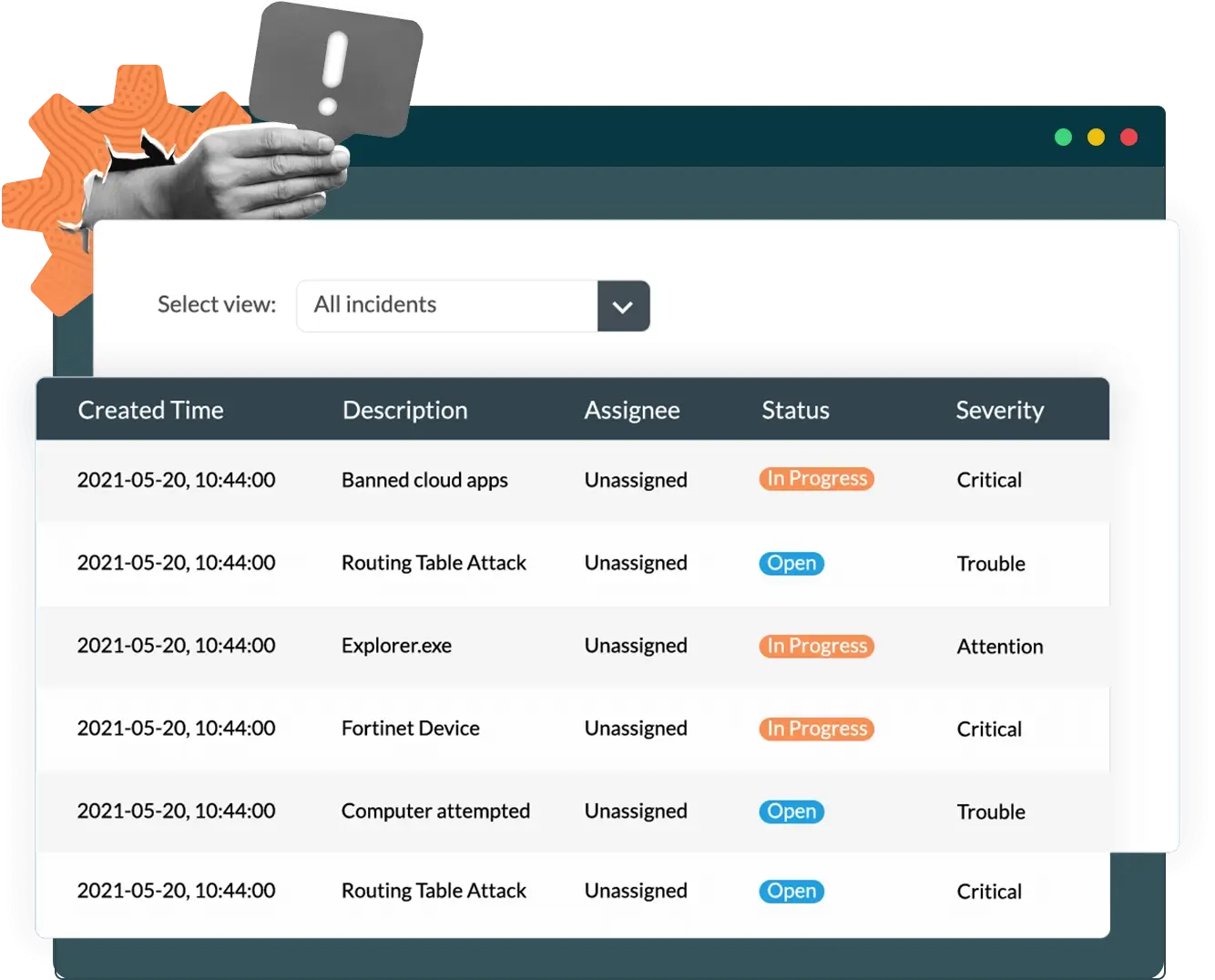 Mark and manage incidents from the cloud