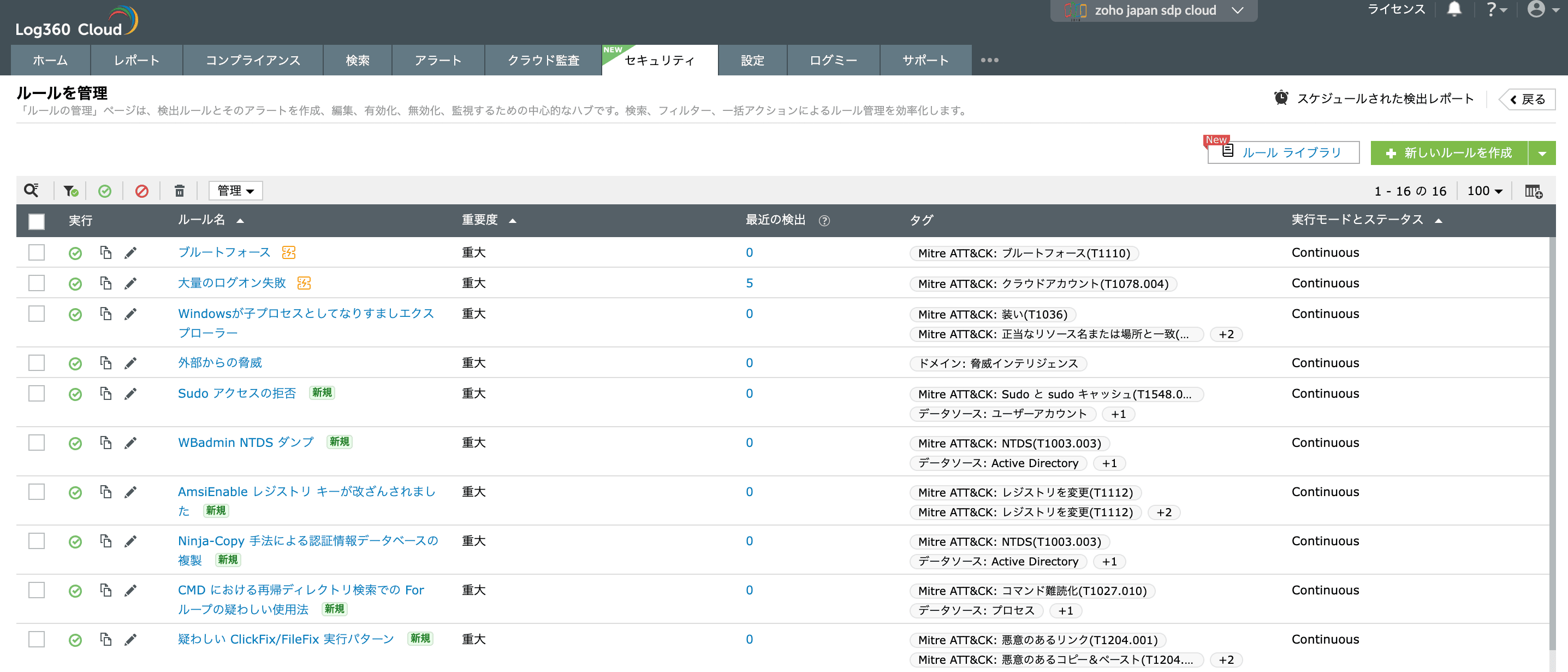 脅威の検出