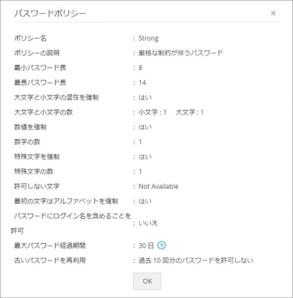 Password Manager Proのパスワードポリシー設定項目 