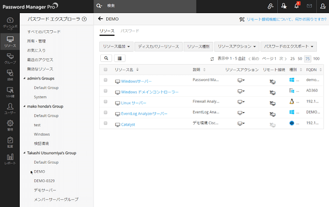 Password Manager Proの管理画面